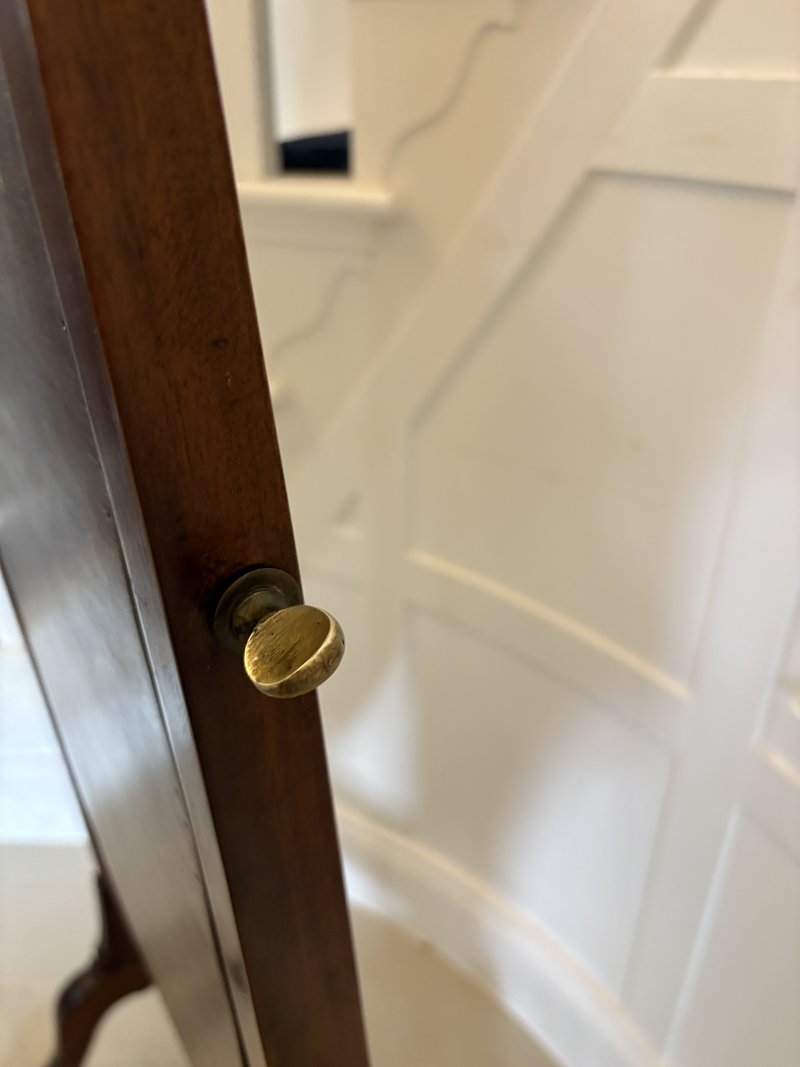 Antique Edwardian Quality Mahogany Cheval Mirror - Image 5